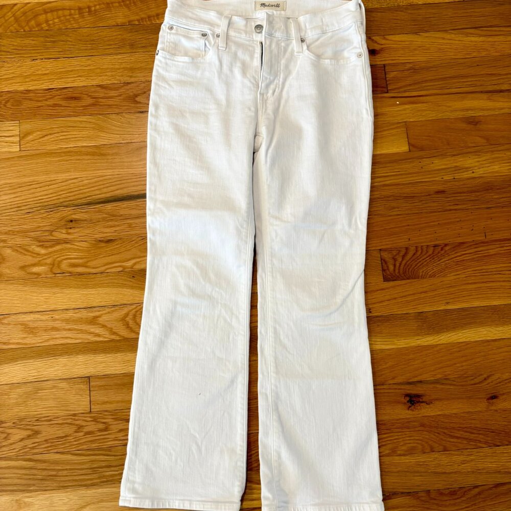 Madewell Midrise Kick Out Crop 26P White
